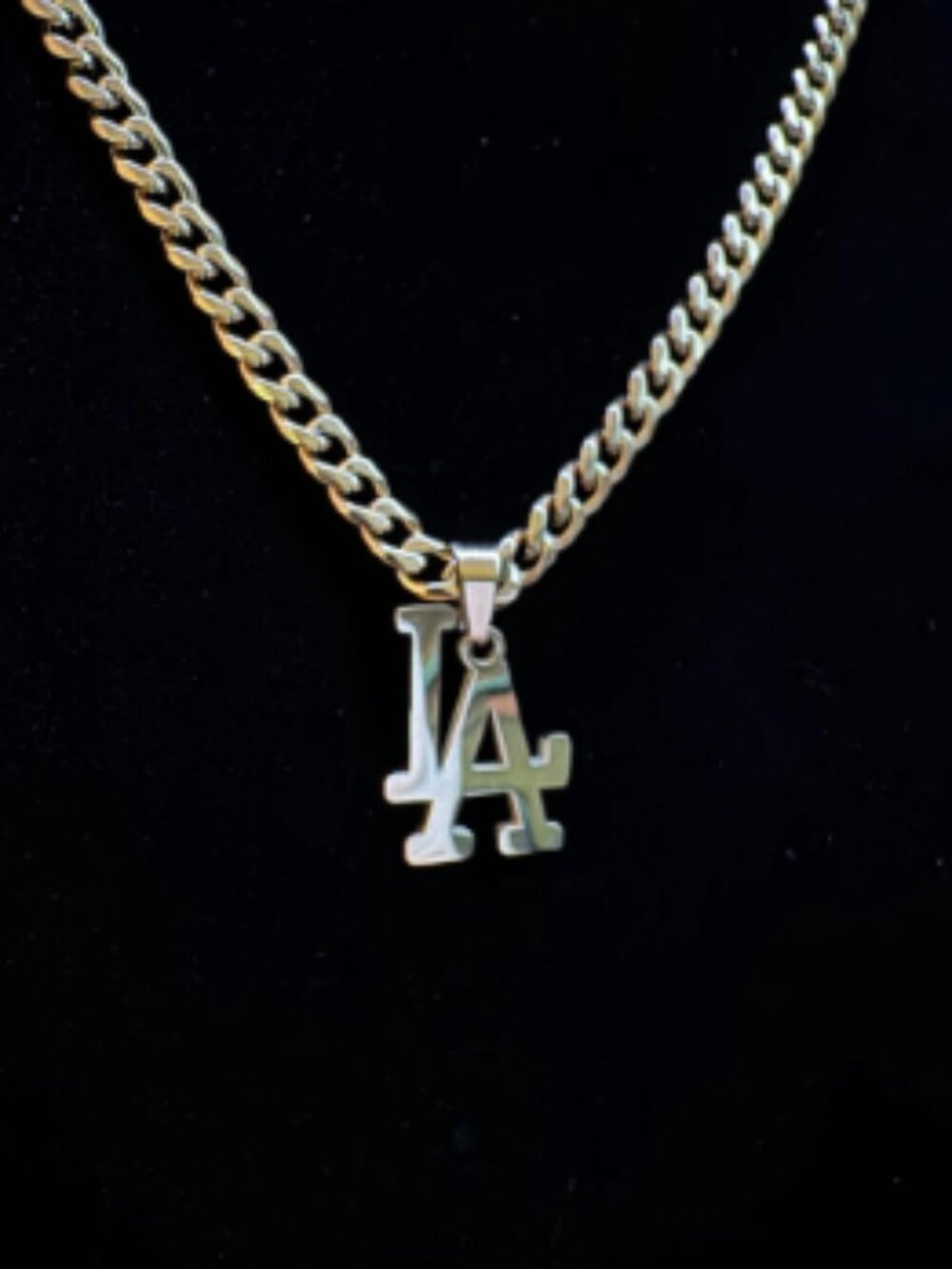 LA Dodgers Necklace - 5mm Cuban - 22" Gold Chain - Christmas Gifts